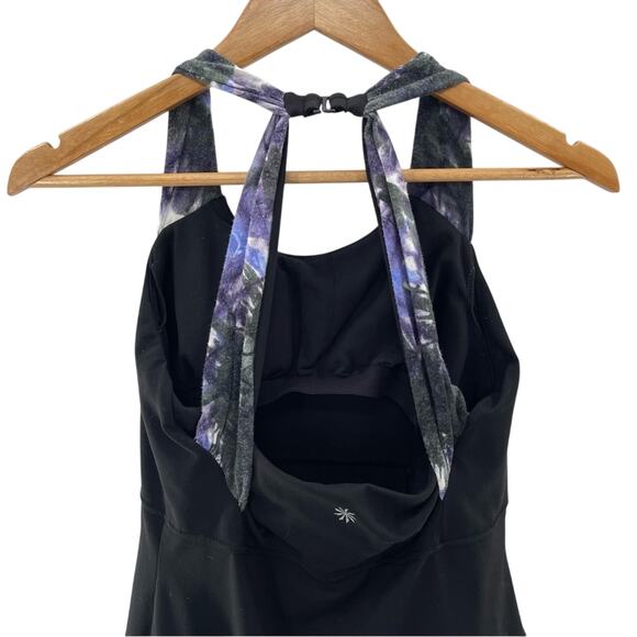 Athleta Sporty Halter Style Built in Bra Athleisure Casual Dress Black Small - Picture 5 of 11